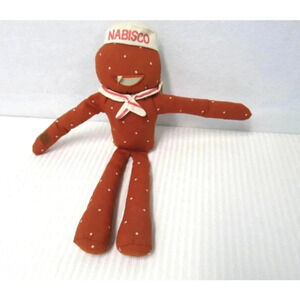 NABISCO vtg rag doll Mister Salty pretzel sailor plush 11" pretzel snacks toy